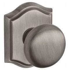 Baldwin Reserve Round Knob With Arched Rosette In Antique Nickel