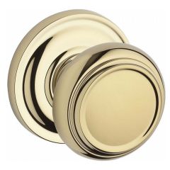 Baldwin Reserve Traditional Knob With Round Rosette In Polished Brass