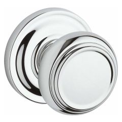 Baldwin Reserve Traditional Knob With Round Rosette In Polished Chrome