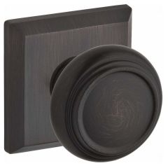Baldwin Reserve Traditional Knob With Square Rosette Venetian Bronze