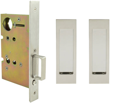Inox PD8010 Mortise Pocket Door Passage w/ Lockcase, FH27 Linear Flush Pull