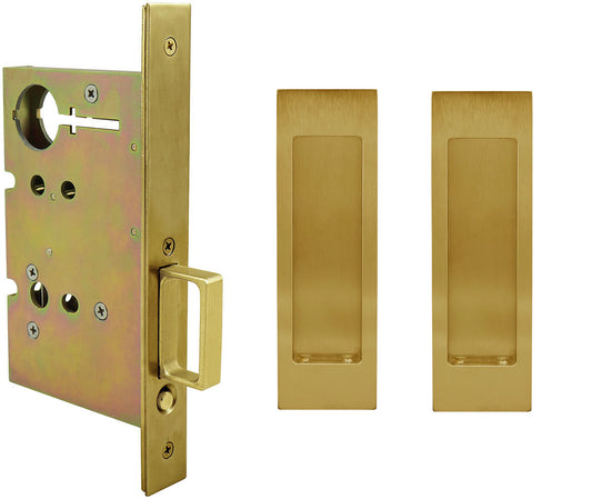 Inox PD8010 Mortise Pocket Door Passage w/ Lockcase, FH27 Linear Flush Pull