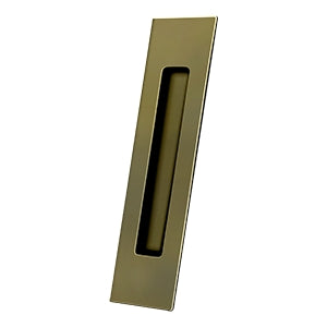 Deltana Solid Brass Rectangular Heavy Duty Flush Pull - Antique Brass