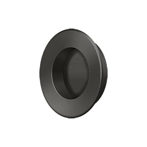 Deltana Solid Brass Round Heavy Duty Flush Pull - Oil Rubbed Bronze