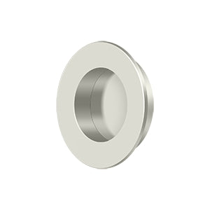 Deltana Solid Brass Round Heavy Duty Flush Pull - Polished Nickel