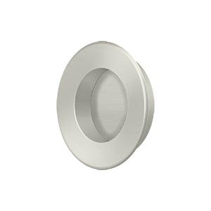 Deltana Solid Brass Round Heavy Duty Flush Pull - Brushed Nickel