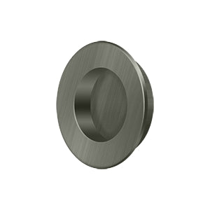 Deltana Solid Brass Round Heavy Duty Flush Pull - Antique Nickel