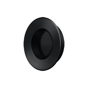 Deltana Solid Brass Round Heavy Duty Flush Pull - Flat Black