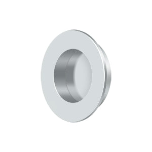 Deltana Solid Brass Round Heavy Duty Flush Pull - Polished Chrome