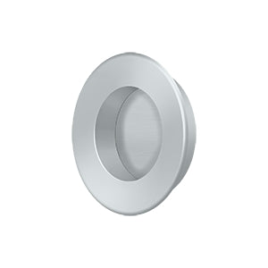 Deltana Solid Brass Round Heavy Duty Flush Pull - Brushed Chrome