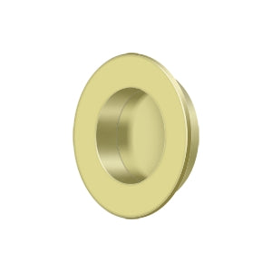 Deltana Solid Brass Round Heavy Duty Flush Pull - Polished Brass