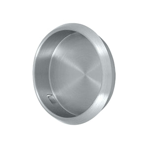 Deltana Solid Brass Round Heavy Duty Flush Pull - Brushed Chrome