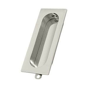 Deltana Solid Brass Rectangle Flush Pull - Polished Nickel