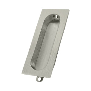 Deltana Solid Brass Rectangle Flush Pull - Brushed Nickel