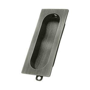 Deltana Solid Brass Rectangle Flush Pull - Antique Nickel