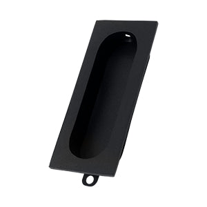Deltana Solid Brass Rectangle Flush Pull - Flat Black