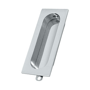 Deltana Solid Brass Rectangle Flush Pull - Polished Chrome