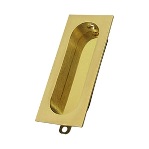 Deltana Solid Brass Rectangle Flush Pull - Polished Brass