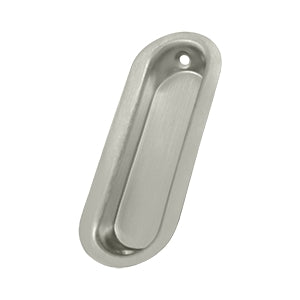 Deltana Solid Brass Oblong Flush Pull - Brushed Nickel
