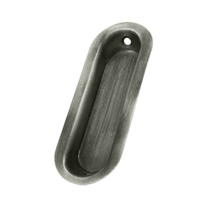 Deltana Solid Brass Oblong Flush Pull - Antique Nickel