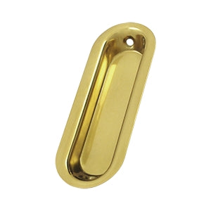 Deltana Solid Brass Oblong Flush Pull - Polished Brass