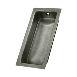 Deltana Solid Brass Large Flush Pull - Antique Nickel