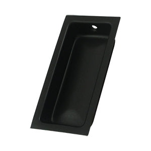 Deltana Solid Brass Large Flush Pull - Flat Black