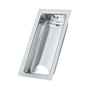 Deltana Solid Brass Large Flush Pull - Polished Chrome