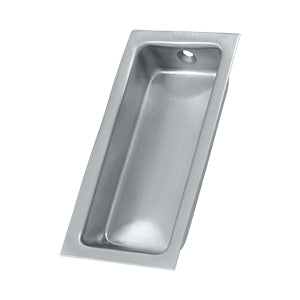 Deltana Solid Brass Large Flush Pull - Brushed Chrome
