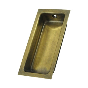 Deltana Solid Brass Large Flush Pull - Antique Brass
