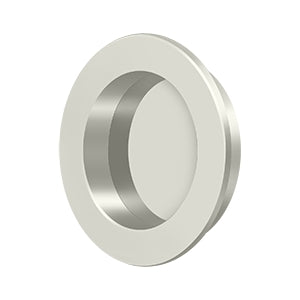 Deltana Solid Brass Round Heavy Duty Flush Pull - Polished Nickel