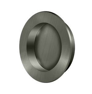 Deltana Solid Brass Round Heavy Duty Flush Pull - Antique Nickel