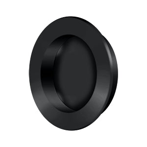 Deltana Solid Brass Round Heavy Duty Flush Pull - Flat Black