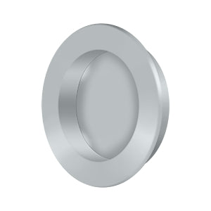 Deltana Solid Brass Round Heavy Duty Flush Pull - Brushed Chrome