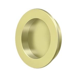 Deltana Solid Brass Round Heavy Duty Flush Pull - Polished Brass