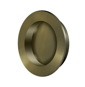 Deltana Solid Brass Round Heavy Duty Flush Pull - Antique Brass
