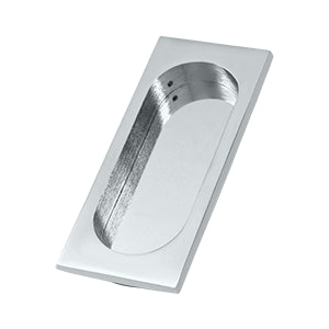 Deltana Solid Brass Large Flush Pull - Polished Chrome