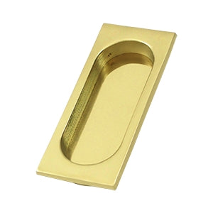 Deltana Solid Brass Large Flush Pull - Polished Brass