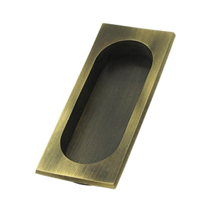 Deltana Solid Brass Large Flush Pull - Antique Brass