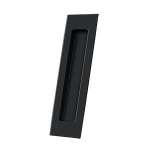 Deltana Solid Brass Rectangular Heavy Duty Flush Pull - Flat Black