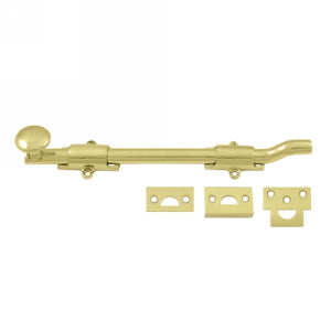 Deltana 10 Inch Offset Surface Heavy Duty Bolt - Polished Brass