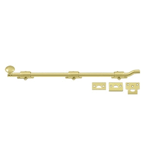 Deltana 18 Inch Offset Surface Heavy Duty Bolt - Polished Brass