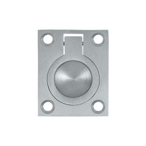 Deltana Solid Brass Flush Ring Pull - Brushed Chrome