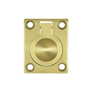Deltana Solid Brass Flush Ring Pull - Polished Brass