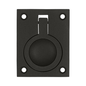 Deltana Solid Brass Flush Ring Pull - Oil Rubbed Bronze