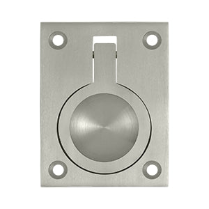 Deltana Solid Brass Flush Ring Pull - Brushed Nickel