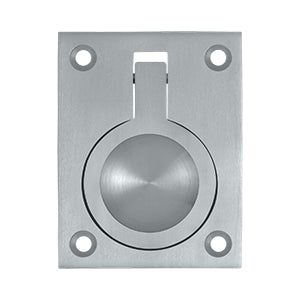 Deltana Solid Brass Flush Ring Pull - Brushed Chrome