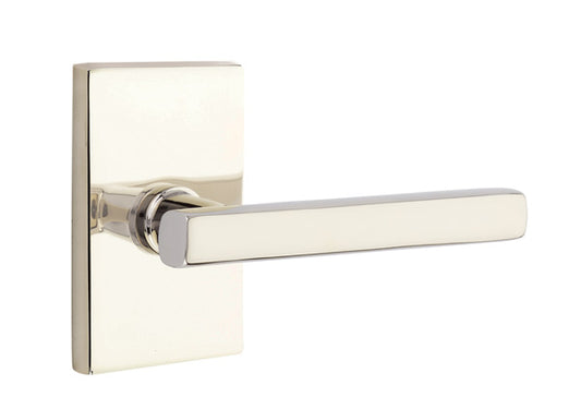 Emtek Freestone Lever Handle with Modern Rectangular Rosette