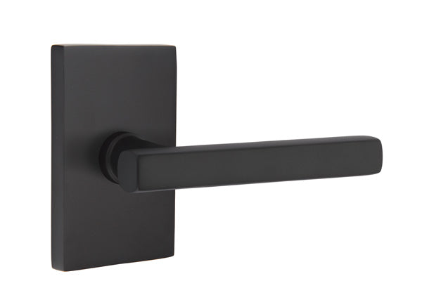 Emtek Freestone Lever Handle with Modern Rectangular Rosette