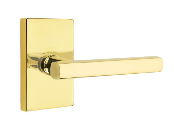 Emtek Freestone Lever Handle with Modern Rectangular Rosette